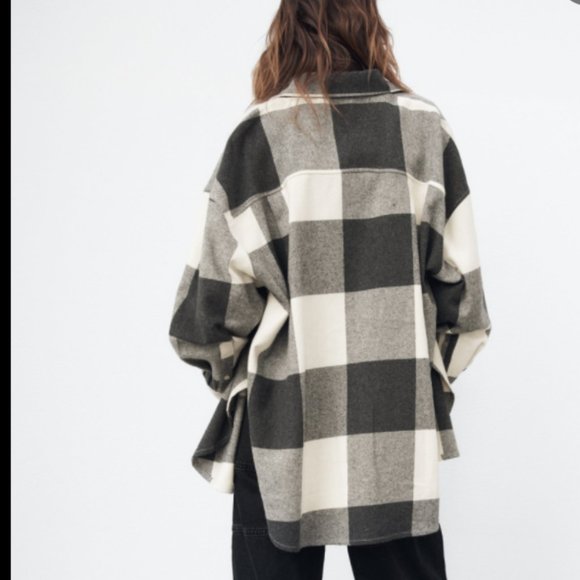 ZARA PLAID CHECKERED FLANNEL BUTTON DOWN SHIRT - Picture 6 of 10